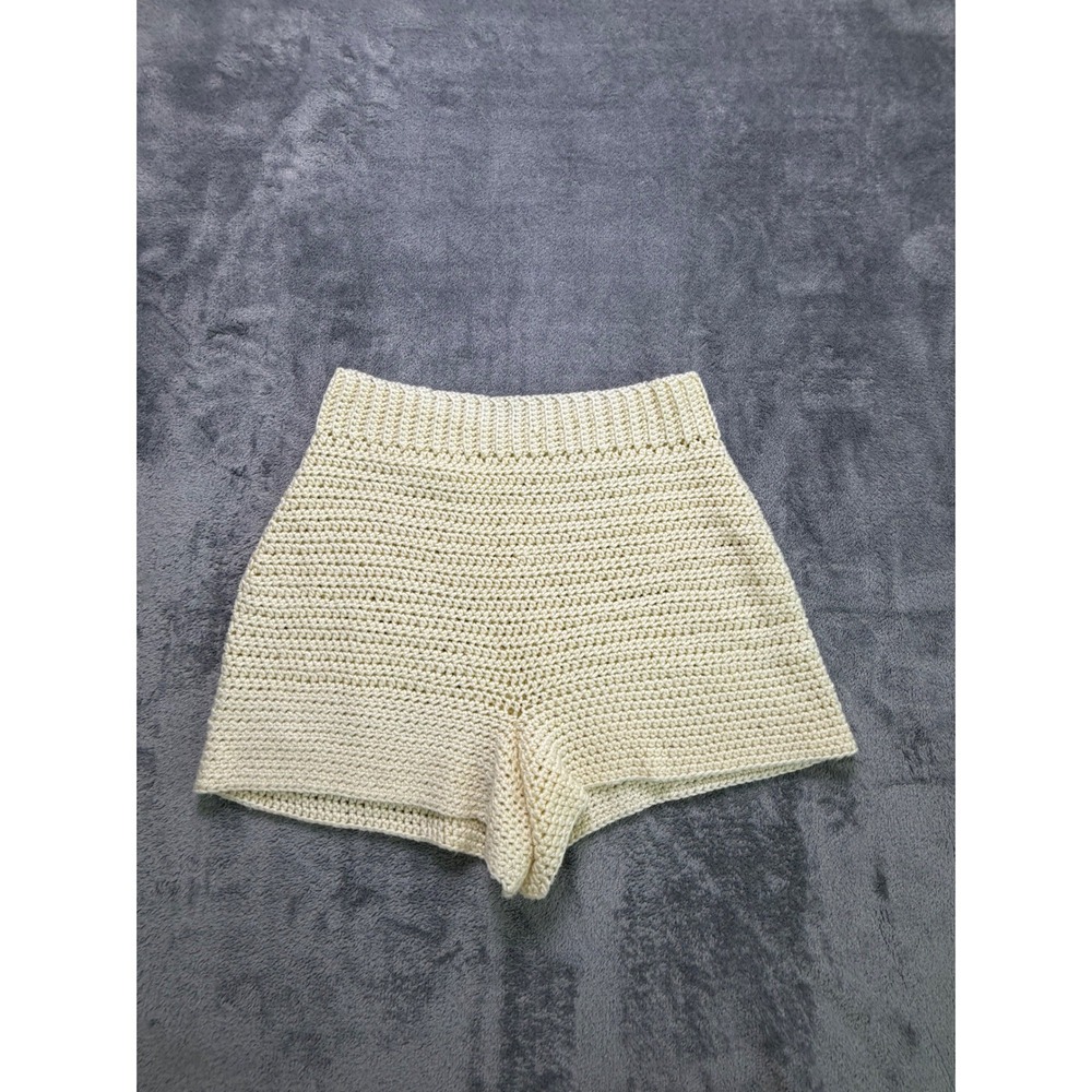 Crochet Handmade High Waisted Shorts Summer Coastal Boho Festival Beach L
